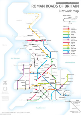 Римские дороги на карте Британии
