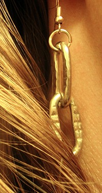 Золотые сережки в виде звеньев цепи
