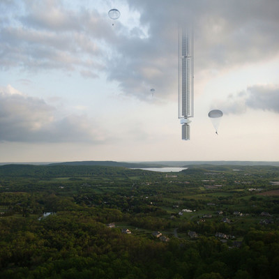 Башня, свисающая с неба- фантастический проект