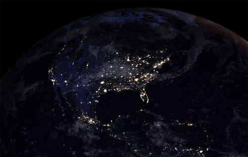 НАСА опубликовало карту светового загрязнения Земли