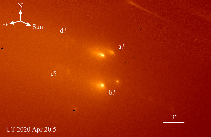 Телескоп Hubble сделал детальные снимки распавшейся кометы ATLAS 
