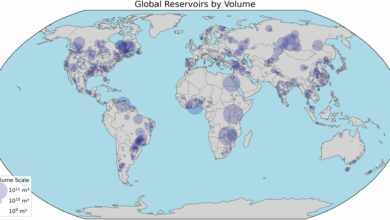Locations of the 6,862 reservoirs examined in the study. (Valencic et al., Geophys. Res. Lett., 2025)