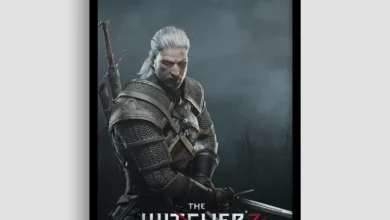 Постер Roomy у чорній рамці "The Witcher Geralt Portrait"